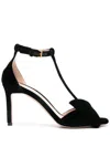 Tom Ford Black Medium Heeled Viscose Sandals With Golden Buckle In Black