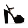 Tom Ford Brigitte Bow-embellished Velvet Platform Sandals In Black