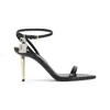 Tom Ford Semi Shiny Printed Python Sandal In Black