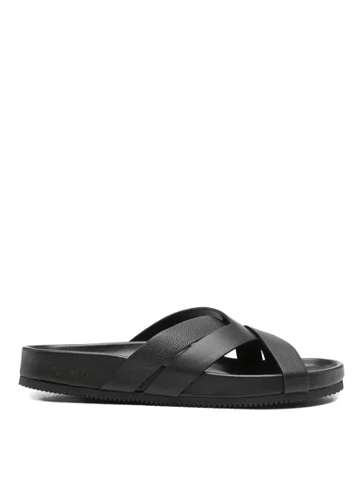 Tom Ford Sandals Open Toe Cross Strap Textured Sole In Black