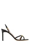 Tom Ford Black Printed Lizard Heeled Sandals In Black