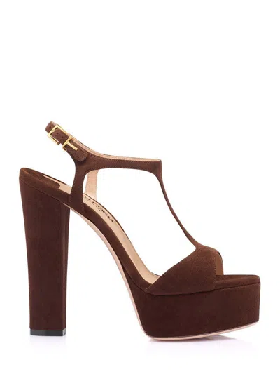 Tom Ford Angelina Brown Suede Platform Sandals