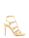 Tom Ford Lizard-printed Leather Caged Sandals In Gold