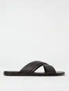 Tom Ford Logo-perforated Slides In Brown