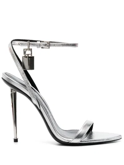 Tom Ford Sandals With Padlock In Silver