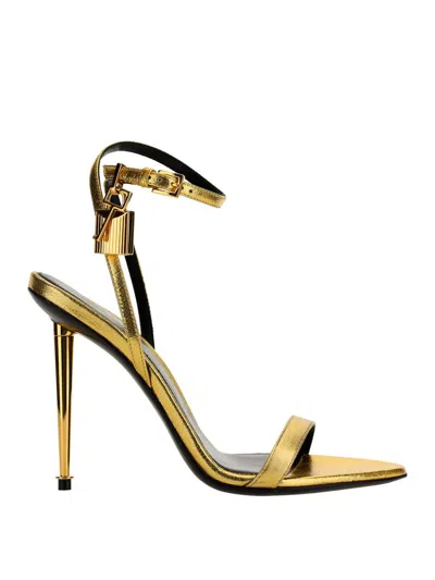 Tom Ford Padlock Embellished Sandals In Yellow