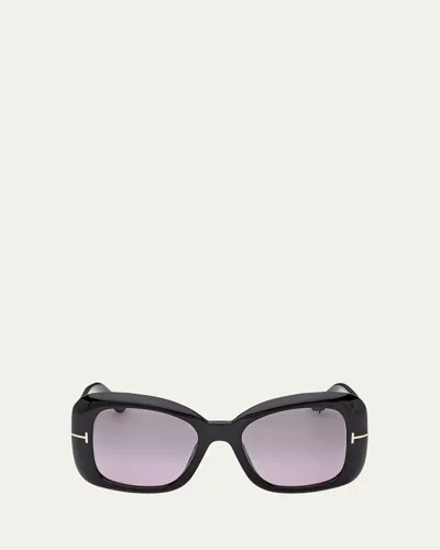 Tom Ford Sandra 52mm Square Sunglasses In Black