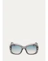 Tom Ford Sandra-02 52mm Square Sunglasses In Transparent