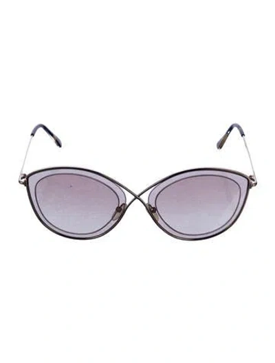 Pre-owned Tom Ford Sascha-02 Cat-eye Sunglasses In Gold