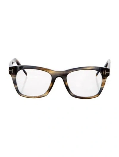 Pre-owned Tom Ford Saskia Wayfarer Eyeglasses In Brown