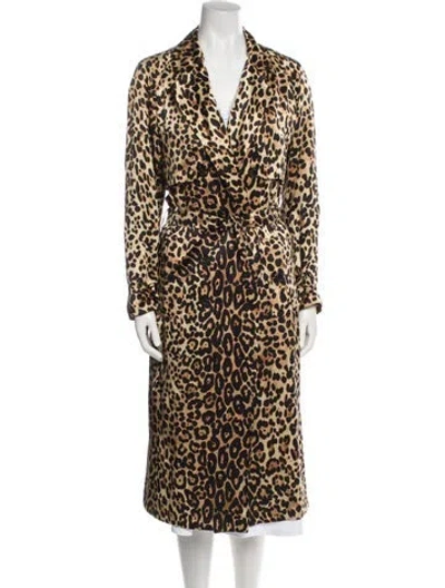 Pre-owned Tom Ford Satin Animal Print Coat In Neutral