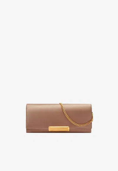 Tom Ford Satin Bar Clutch In Brown