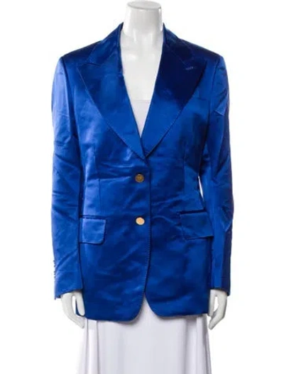 Pre-owned Tom Ford Satin Blazer In Blue