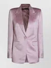 Tom Ford Satin Blazer With Notched Lapels And Pockets In Pink