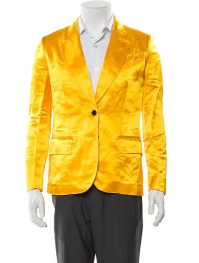Pre-owned Tom Ford Satin Blazer In Yellow