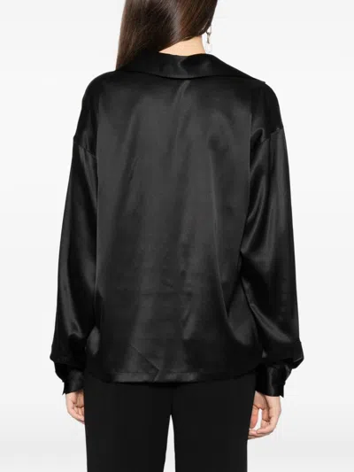 Tom Ford Satin Blouse With Buttons In Black