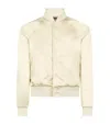 Tom Ford Satin Bomber Jacket In Neutral