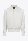 Tom Ford Classic Bomber Jacket In Soft Luxe Fabric In White