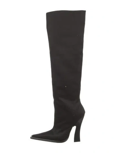 Pre-owned Tom Ford Satin Boots In Black