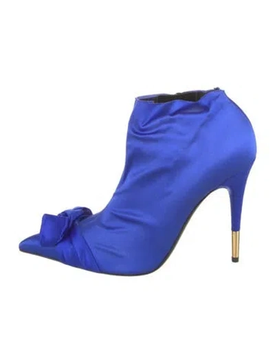 Pre-owned Tom Ford Satin Boots In Blue