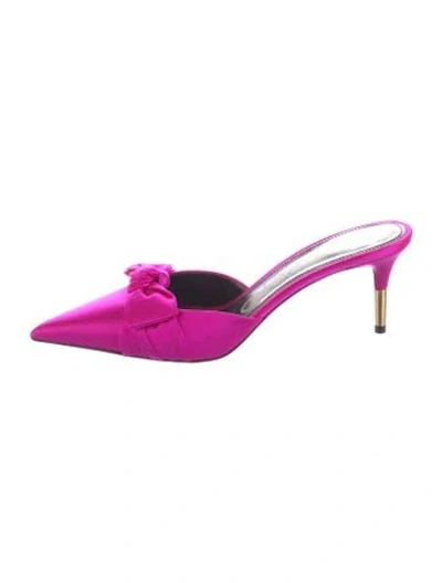 Pre-owned Tom Ford Satin Bow Accents Mules In Pink