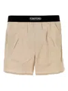Tom Ford Satin Boxer In Neutrals