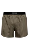 Tom Ford Satin Boxers In Green