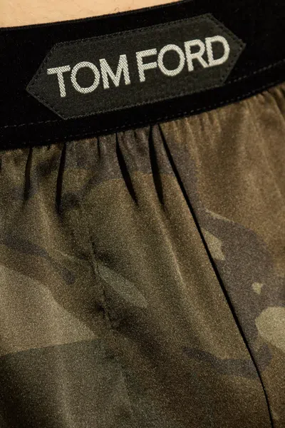 Tom Ford Satin Boxers With Logo - Green