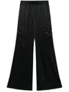 Tom Ford Stretch Silk Satin Flare Leg Cargo Pajama Pants In Black