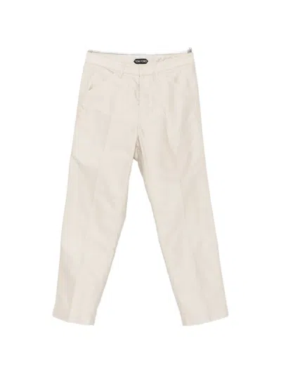 Tom Ford Satin Carpenter Trousers In White
