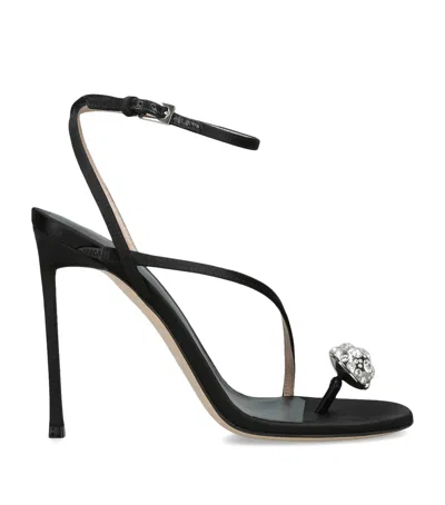 Tom Ford Satin Cassia Heeled Sandals 105 In Black