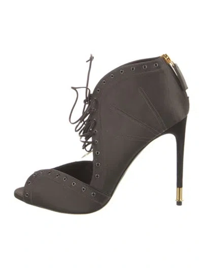 Pre-owned Tom Ford Satin Colorblock Pattern Pumps In Brown