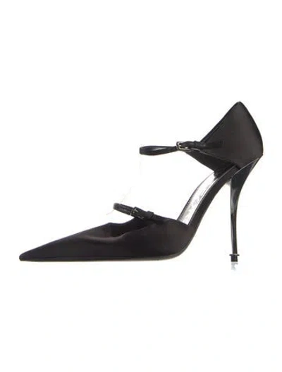 Pre-owned Tom Ford Satin D'orsay Pumps In Black