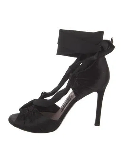 Pre-owned Tom Ford Satin D'orsay Pumps In Black