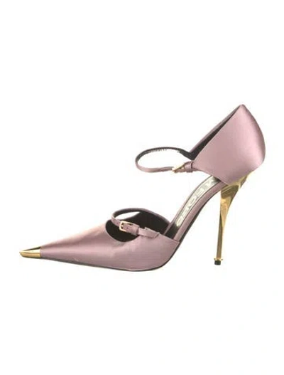 Pre-owned Tom Ford Satin D'orsay Pumps In Purple