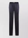 Tom Ford Satin Elastic Waistband Trousers In Blue