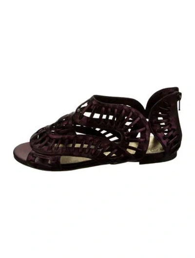 Pre-owned Tom Ford Satin Gladiator Sandals In Burgundy