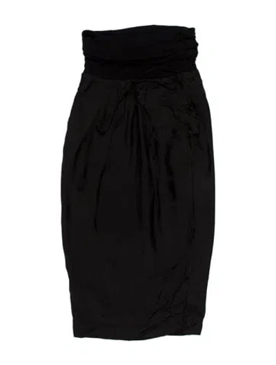 Pre-owned Tom Ford Satin Knee-length Skirt In Black