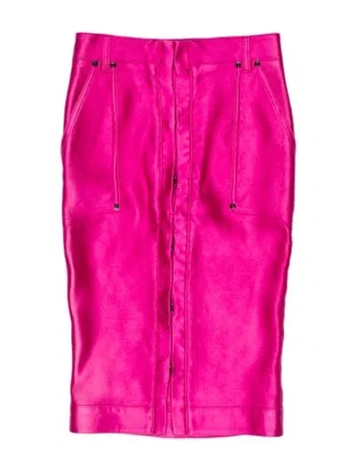 Pre-owned Tom Ford Satin Knee-length Skirt In Purple