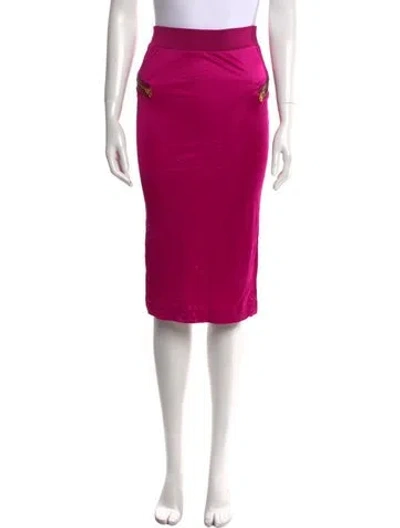 Pre-owned Tom Ford Satin Knee-length Skirt In Purple