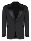 Tom Ford Satin-lapels Single-breasted Suit In Black