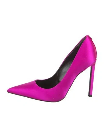 Pre-owned Tom Ford Satin Leather Trim Embellishment Pumps In Pink