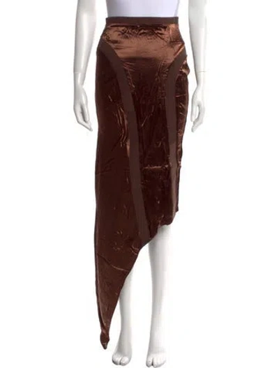 Pre-owned Tom Ford Satin Long Skirt In Brown