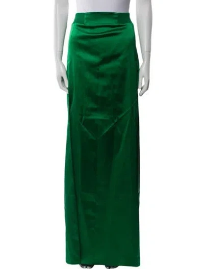 Pre-owned Tom Ford Satin Long Skirt In Green