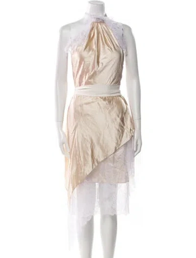 Pre-owned Tom Ford Satin Midi Length Dress In Neutral