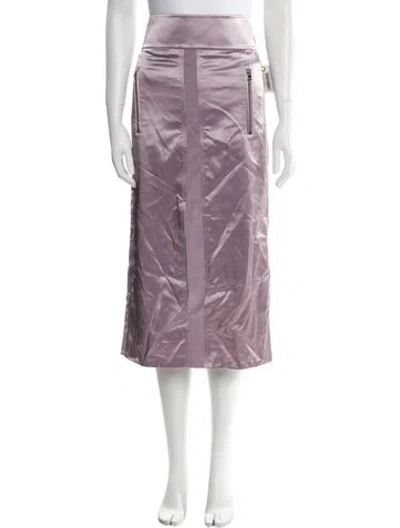 Pre-owned Tom Ford Satin Midi Length Skirt In Purple
