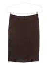 Tom Ford Satin Pencil Midi Skirt With Back Slit In Brown