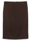 Tom Ford Crepe Envers Satin Midi Pencil Skirt In Brown