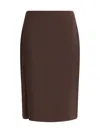 Tom Ford Crepe Envers Satin Midi Pencil Skirt In Brown