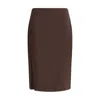 Tom Ford Crepe Envers Satin Midi Pencil Skirt In Brown